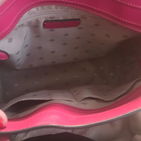 kate spade Pink Leather Tote with Bow Charm Nwot - Picture 7 of 10